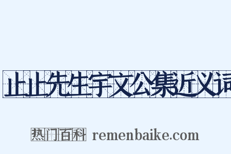 止止先生宇文公集近义词是什么意思的图片